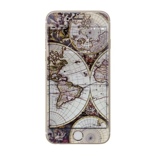 World Map Design Screen Protector Tempered Glass for iPhone